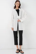 Kadın Salaş Bağcıklı Kimono 5981 - Beyaz