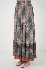 Jupe longue à motifs 1898 - Vert émeraude