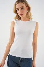 Kadın Kolsuz Body 4347 - Ekru