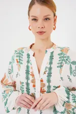 Robe hijab à motifs authentiques 2423 - Verte 10