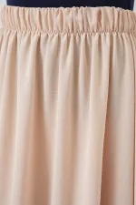 Kadın Uzun Ayrobin Etek 8050 - Bej