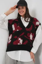 15923 Kadın Oversize Triko Süveter - Siyah