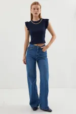 Chemisier tricoté 0430 - Bleu marine