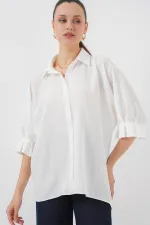 Chemise Ayrobin pour femme avec détail cravate 20290 - Blanche