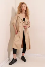 5853 Double-breasted Trench Coat - Mink