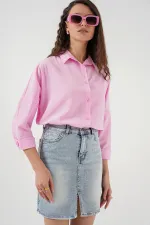 Kadın Mini Kot Etek 8037 - Mavi