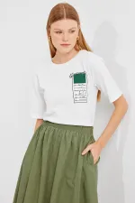 T-shirt basique en maille imprimée 911 - Vert
