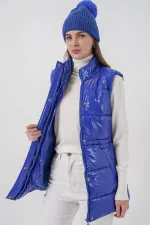 Doudoune sans manches brillante pour femme 5218 - Saks