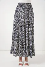 Jupe longue à motifs 1898 - Bleu marine