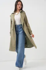 5918 Double-Breasted Trench Coat - Light Green