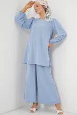 Ensemble tunique et pantalon Ayrobin 6712 - Bleu clair