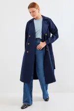Trench-coat croisé 5853 - Bleu marine