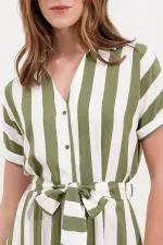 2456 Robe chemise rayée - Çağla