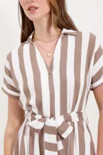 Robe-chemise rayée 2456 - Beige