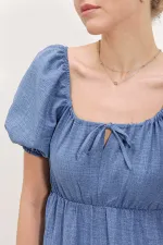 Robe évasée en popeline 2351 - C. Indigo