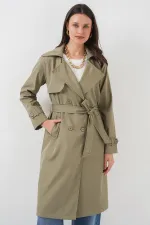 5918 Double-Breasted Trench Coat - Light Green