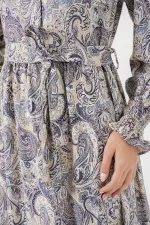 Robe hijab ceinturée pour femme 2589 - Pierre