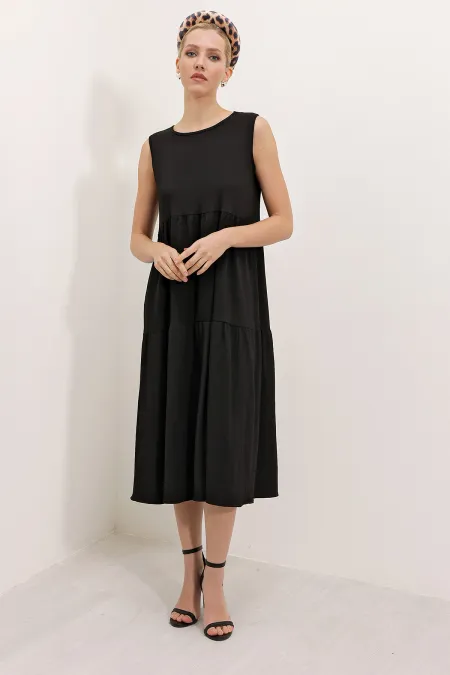 Bigdart 2448 Sleeveless Long Knitted Dress - Black