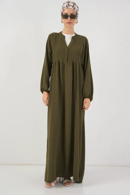 Robe longue hijab pour femme 2525 - Kaki