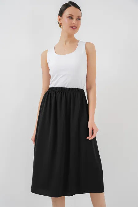 8039 Long Skirt Lining Petticoat - Black