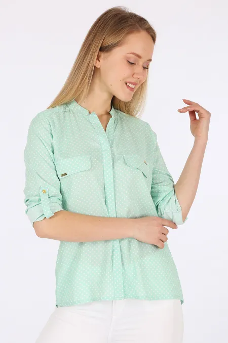 Chemise rayée 3455 - Vert amande