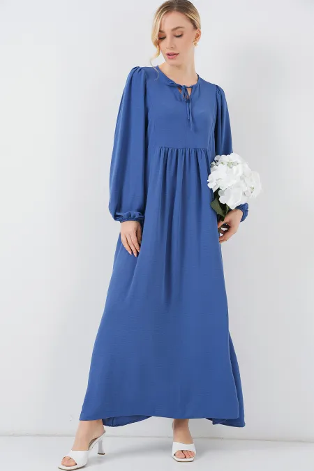 Robe longue hijab à manches ballon pour femme 2464 - Saks