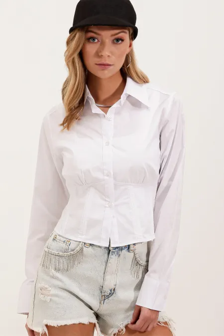 20231 Slim Fit Poplin Gömlek - Beyaz 20231 Slim Fit Poplin Gömlek - Beyaz