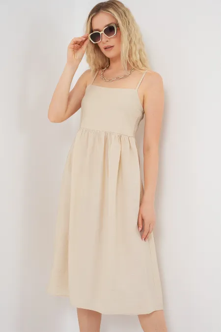 Women's Strappy Ayrobin Dress 2565 - Cream