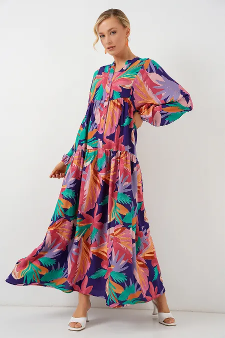 2423 Authentic Patterned Hijab Dress - A.Pudra 2423 Authentic Patterned Hijab Dress - A.Pudra