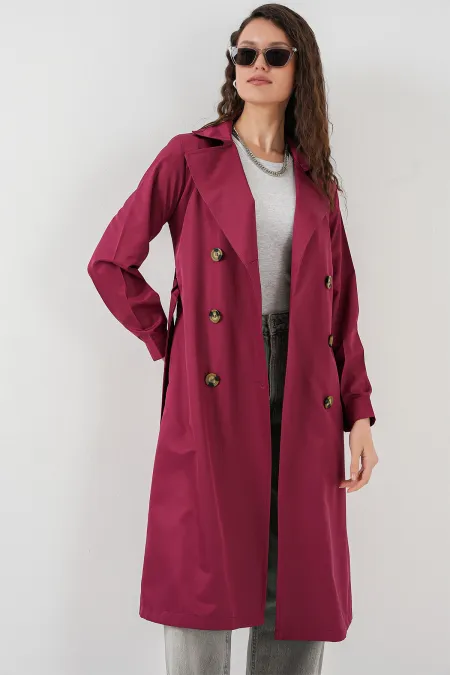 Trench-coat croisé 5853 - Bordeaux