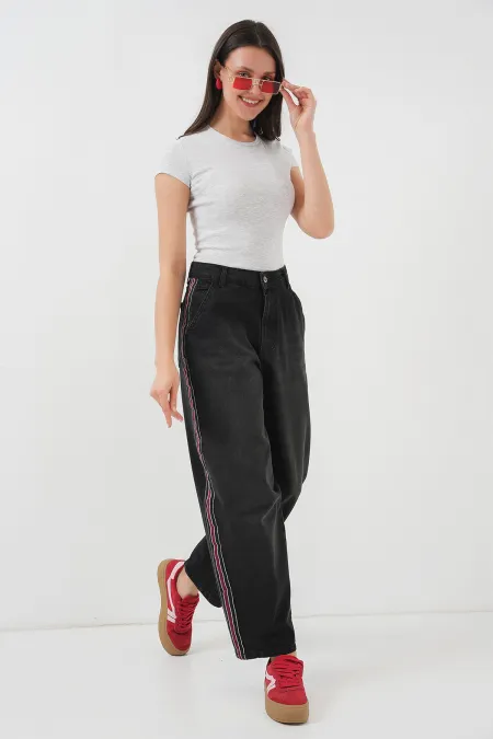 Jean baggy femme 6700 - Noir