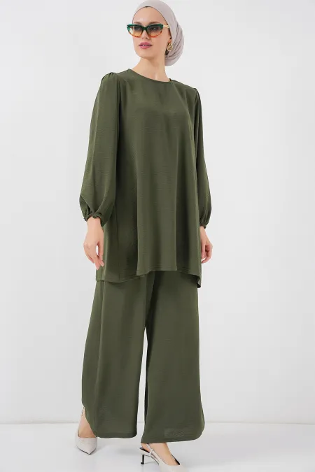 Ayrobin Tunik Pantolon Alt Üst Takım 6712 - Haki