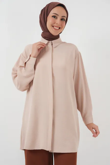 Tunique longue pour femme 5945 - Crème