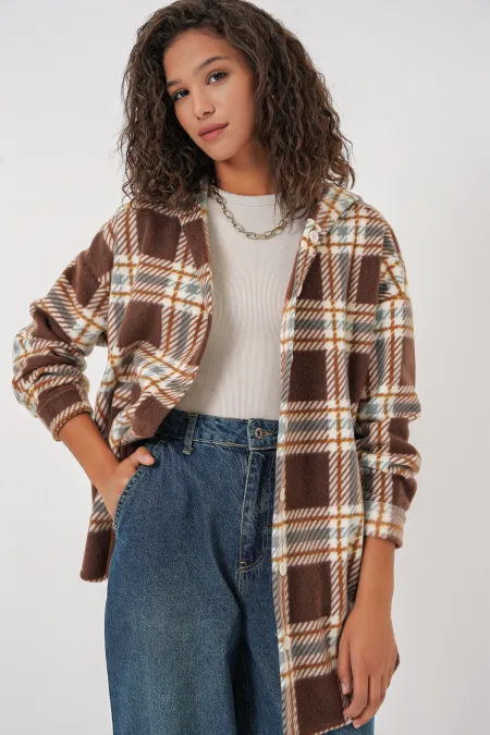 Chemise oversize à capuche 0710 - C. Brown