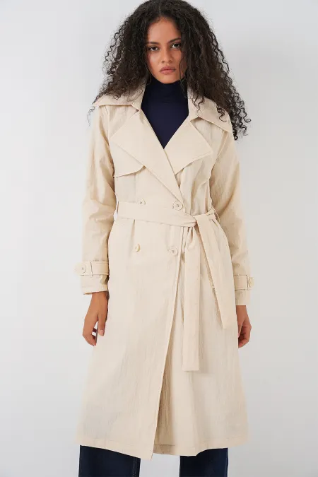 Trench-coat croisé 5938 - Crème