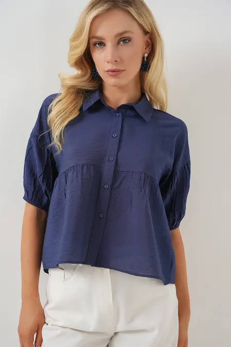 T-shirt court à manches courtes pour femme 20335 - Indigo