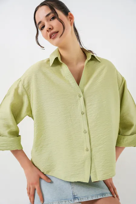 Chemise oversize à manches courtes pour femmes 20315 - Çağla