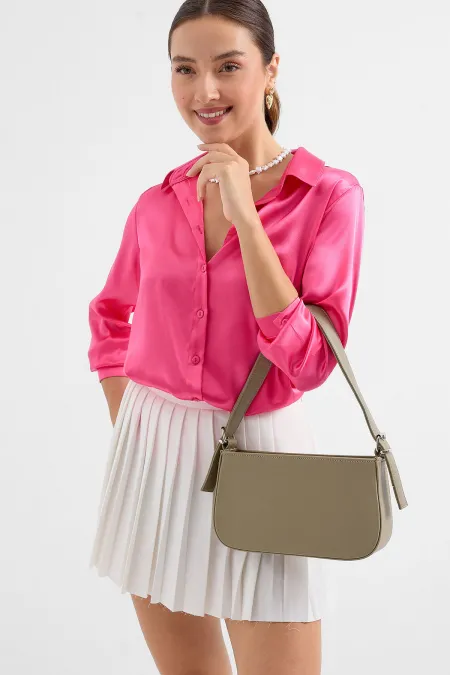 Sac bandoulière baguette uni 010172 - Beige