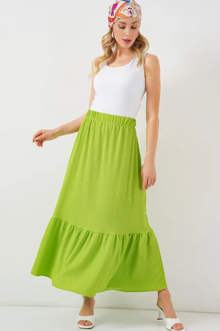 1886 Long Knitted Skirt - E.Green