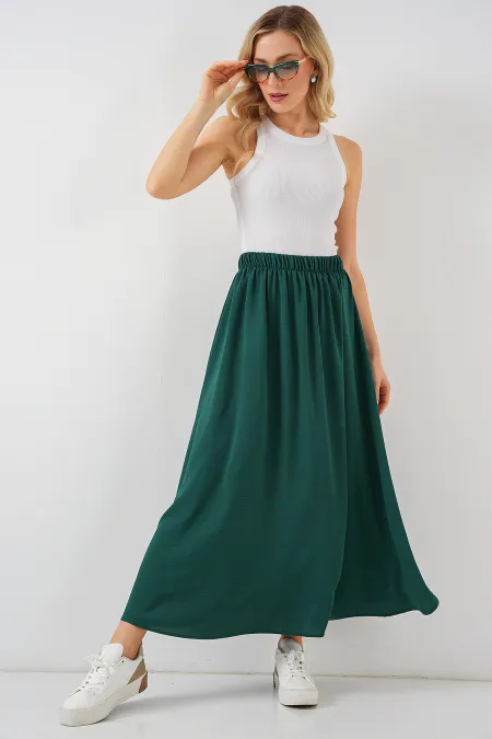 Women's Long Ayrobin Skirt 8050 - Emerald Green