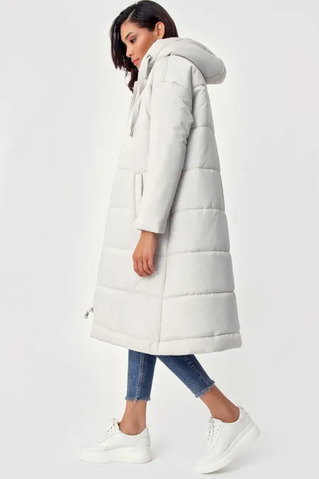 5120 Hooded Long Puffer Jacket - Ecru 5120 Hooded Long Puffer Jacket - Ecru