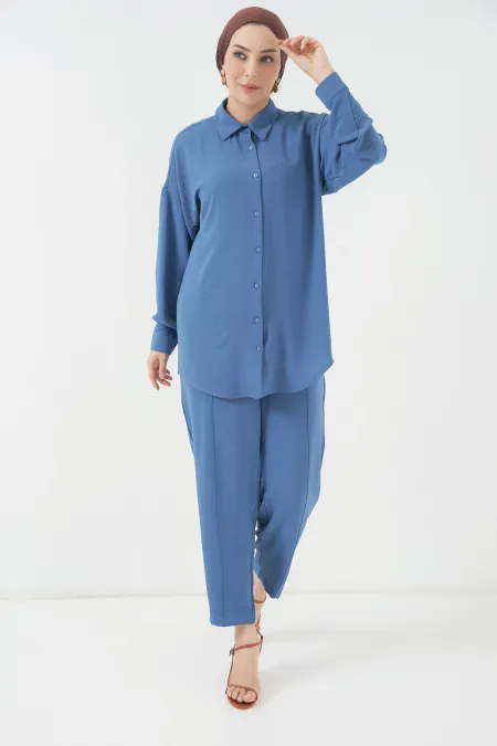 6593 Oversize İkili Takım - İndigo