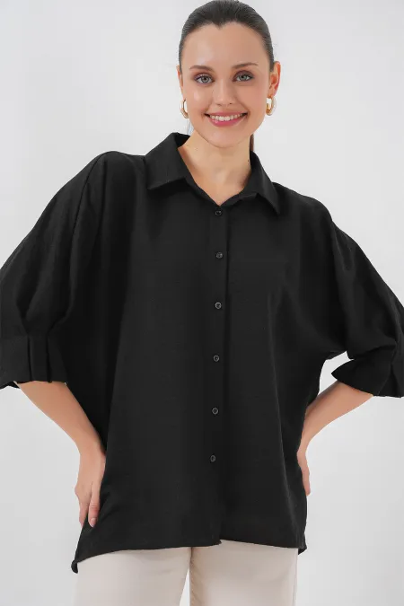 Chemise Ayrobin pour femme avec détail cravate 20290 - Noire