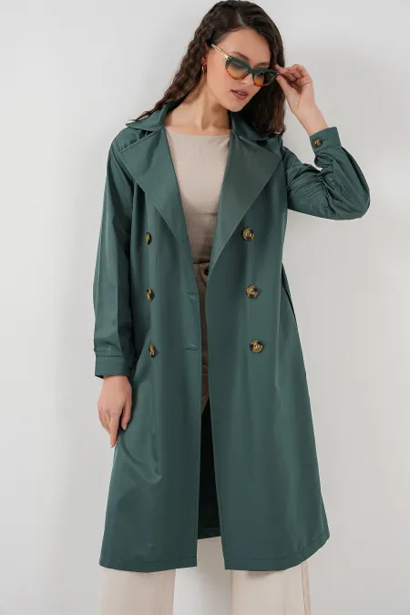 Trench-coat croisé 5853 - Vert émeraude