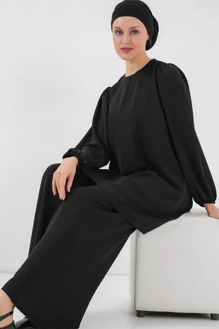 Ensemble tunique et pantalon Ayrobin 6712 - Noir