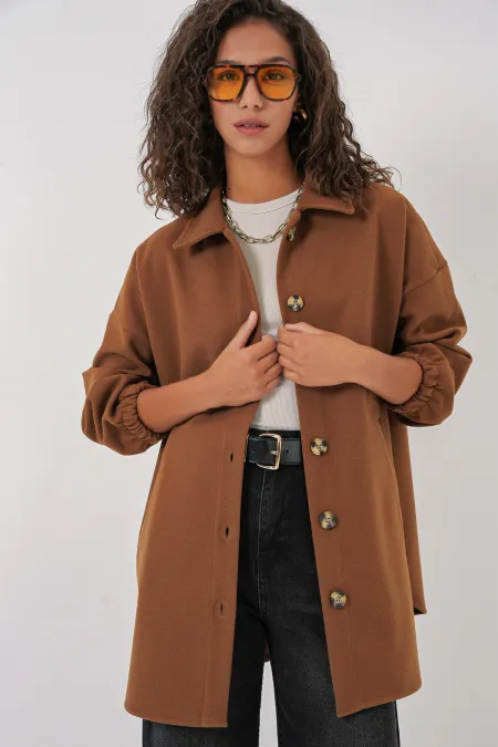 Chemise oversize à poches 0674 - Beige