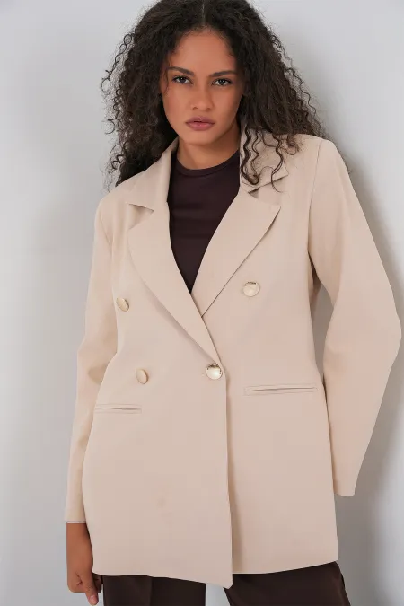 Veste blazer croisée pour femme 0722 - Crème