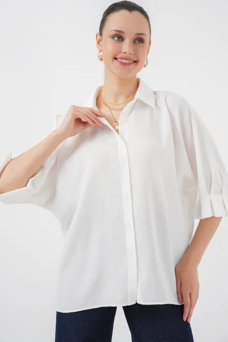 Chemise Ayrobin pour femme avec détail cravate 20290 - Blanche