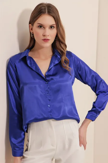 Chemise en satin fluide légère 3964 - Saxe