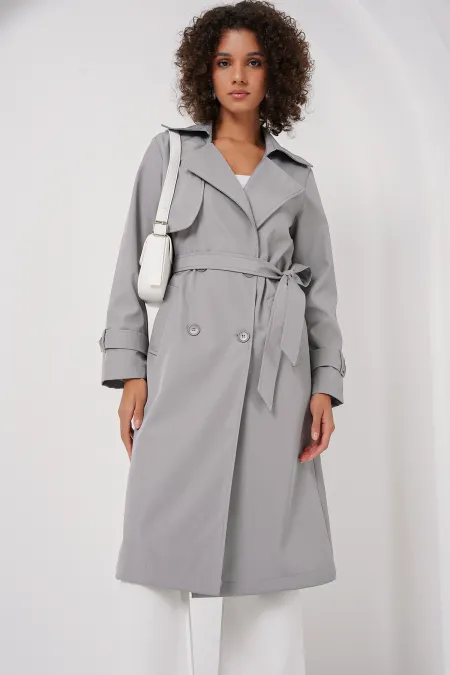 Trench-coat croisé 5918 - Gris